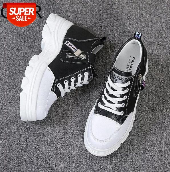

2021new ladies casual shoes zipper leather women spring and autumn color matching fashion sneakers #n69e