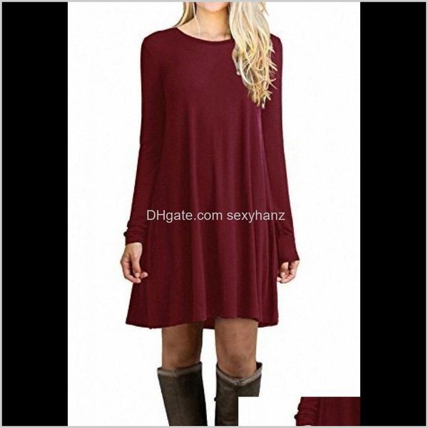 

clothing apparel drop delivery 2021 lilbetter womens casual plain simple t shirt loose dresses s dress jqvx# j42w5, Black;gray