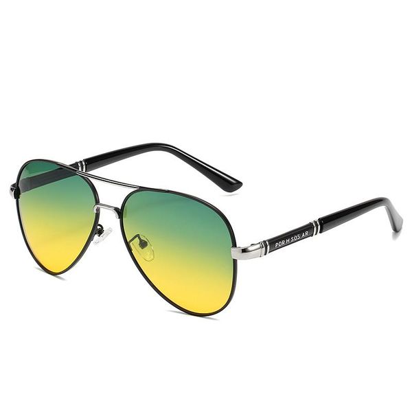 

sunglasses day and night polarized color changing men double beam toad mirror, White;black