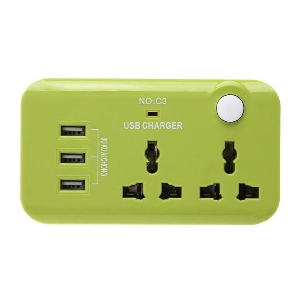 

uk plug 3 usb port quick charging hub charger dock power strip smart plugs
