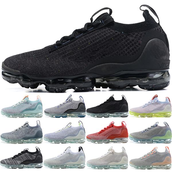 

flyknit 2021 men women running shoes triple black oreo grey neon silver pure platinum trainers outdoor sports sneakers