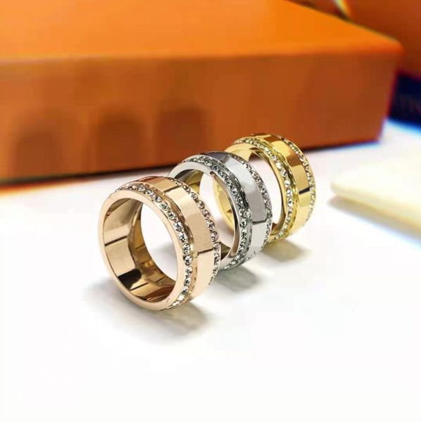

stone ring for man woman fashion rings jewelry gifts accessories 3 color with box, Silver