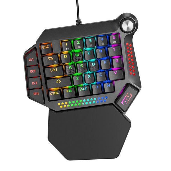 

professional ultra-slim wired keyboard mechanical single handed game key board rgb for lappc gaming keypads keyboards