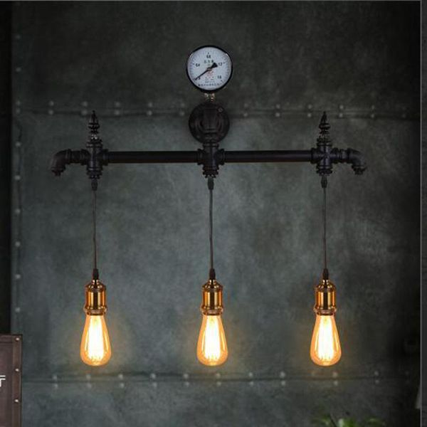 

retro industrial restaurant bar creative lighting american cafe study water pipe wall lamp bedroom sconce