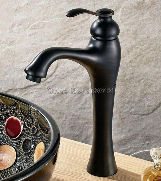 

bathroom sink faucets deck mounted basin faucet / black oil rubbed bronze single handle vessel mixer taps wnf339