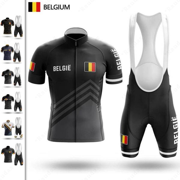 

belgium cycling set 2021 pro team clothing summer quick dry men bike uniform mtb racing sport ropa de ciclismo suit sets, Black;blue