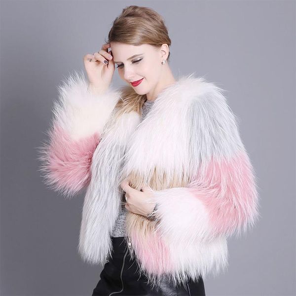 

women's fur & faux autumn winter ladies fashion natural raccoon coat women real/genuine dog coat/jackets a188, Black