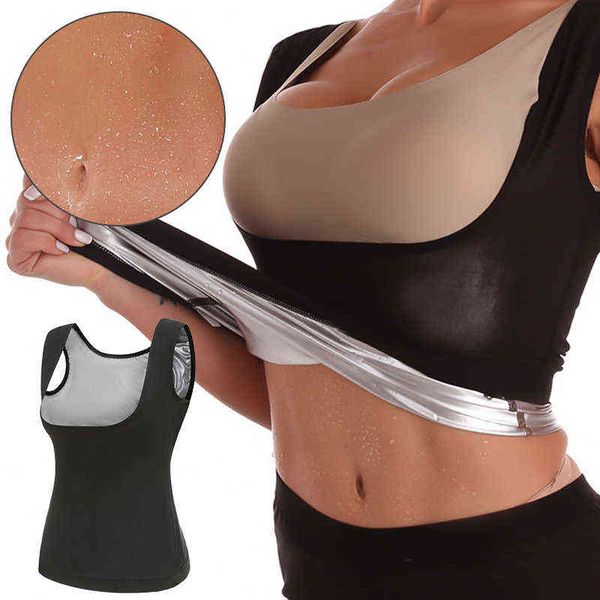 

women neoprene sweat sauna vest body shapers vest waist trainer slimming vest shapewear waist shaper corset for women 211112, Black;white