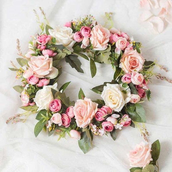 

decorative flowers & wreaths artificial wreath door threshold flower diy wedding home living room party pendant wall decor christmas garland