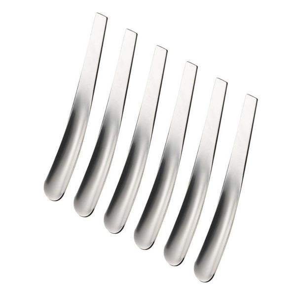 

spoons 6 pcs creative stainless steel soup spoon multifunctional mini long flat coffee ice tea egg custard gadget for home