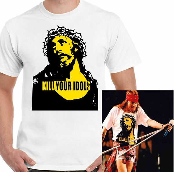 

kill your idols t-shirt as worn by axl rose men guns & roses, White;black
