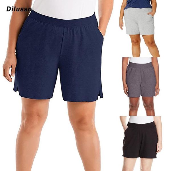 

women's shorts soft yoga trousers exercise fitness leggings plus cotton knit pull-on elastic running biker tights, White;black