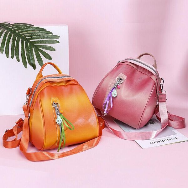 

outdoor bags candy color pu leather women's backpack college style fashion school bag travel detachable shoulder strap