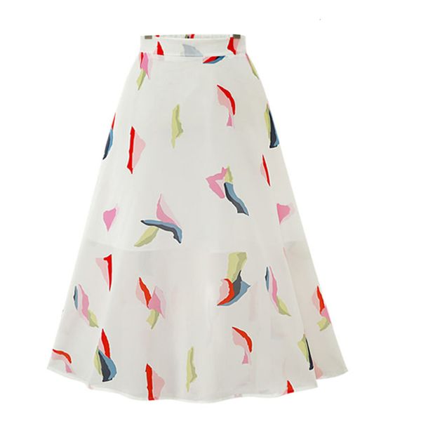 

bohemian long chiffon elegant print casual skirts summer style streetwear skirt #0510, Black