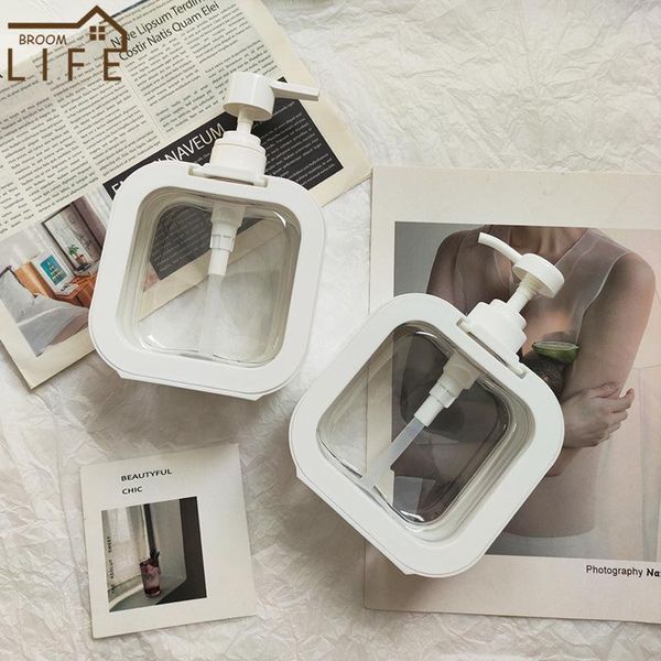 

liquid soap dispenser 500ml press type empty travel shampoo body wash plastic bottle large-capacity shower gel container for bathroom