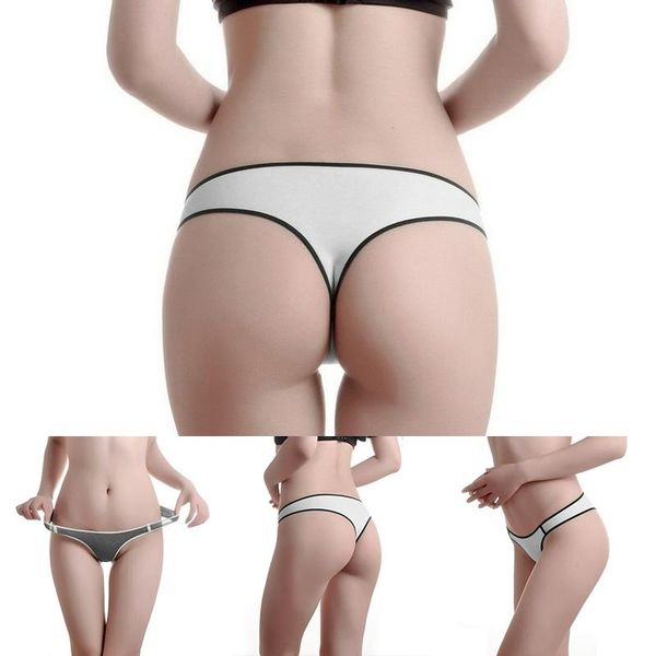 

women's panties underwear cotton high stretch t-pants color matching sports mid-waist anti-aircraft thong women mini, Black;pink