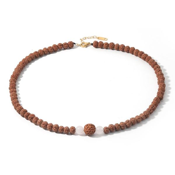 

pendant necklaces shinus boho 108 mala beads bodhi powder crystal lobster clasp long tassel necklace handmade knotted prayer strand jewelry, Silver