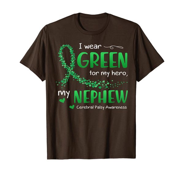 

i wear green for my nephew cerebral palsy awareness t-shirt, White;black