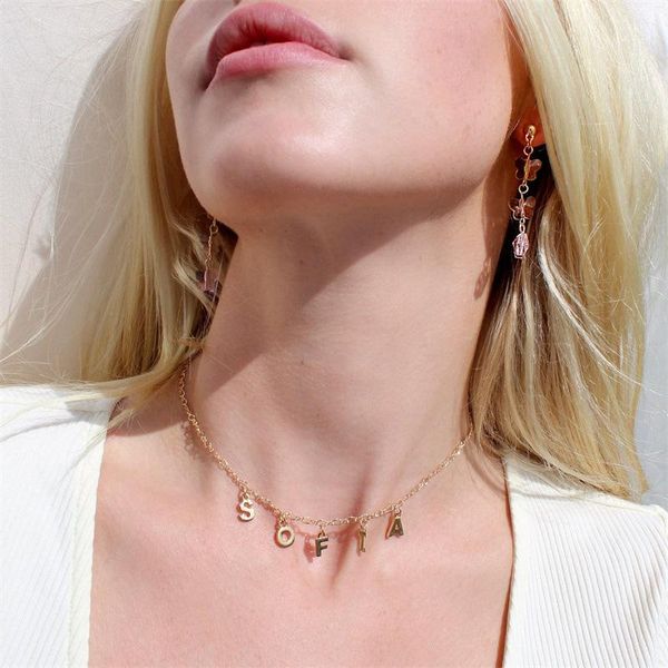 

chains fashion stainless steel customized name zircon necklace personalized pendant chain for women jewelry birthday gift, Silver