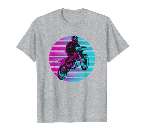 

motocross sunset retro style motor sports t-shirt, White;black