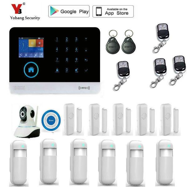 

yobang security wireless gsm&wifi alarm system for home with door sensor systems