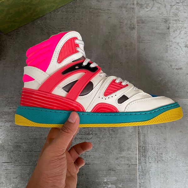 

50%off 1977 high-men basket shoes tennis rhyton rubber sole red green bottom stripe colorful canvas brand leisure casual white sneaker women, Black