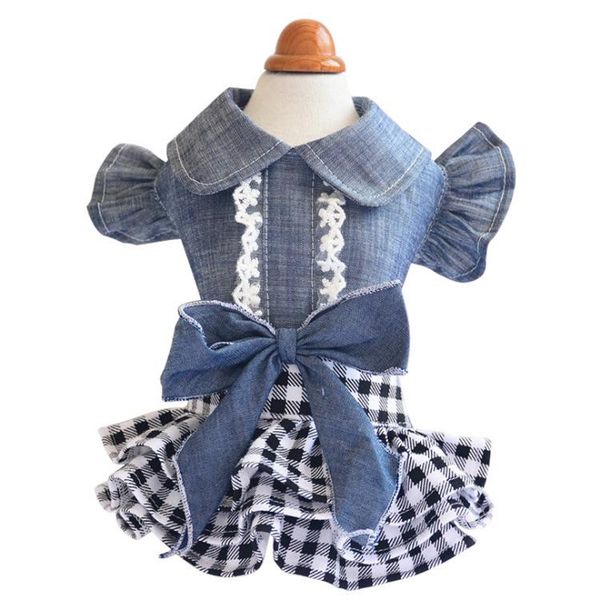 

dog apparel 2021 summer cowboy thick and disorderly skirt bow pets clothes