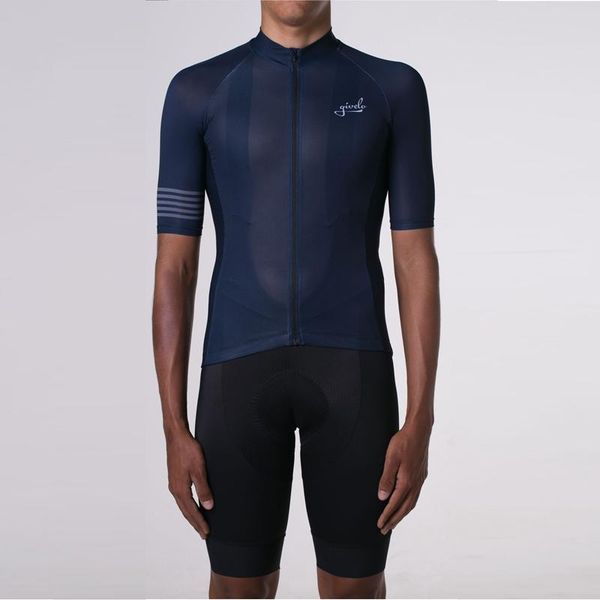 

navy blue cycling jersey men brand team pro cycle wear mtb short sleeve suit bicycle shirt and gel pad bib shorts breathable racing sets, Black;blue