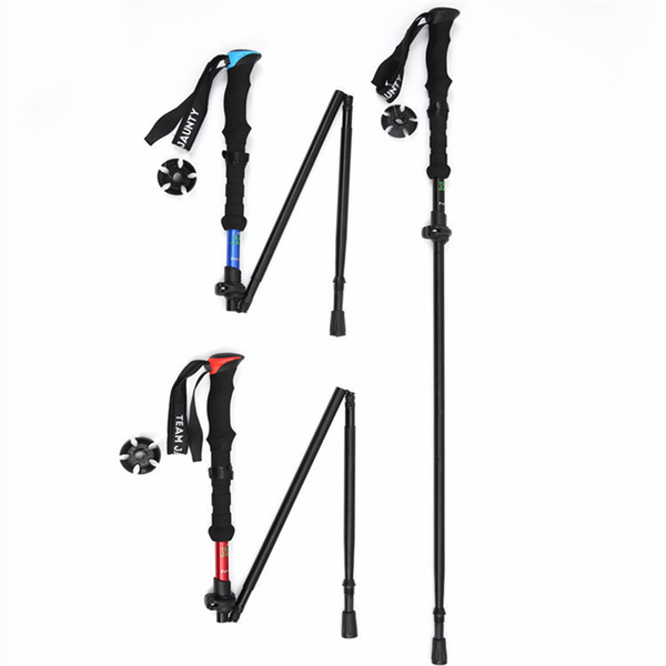 

trekking poles 2pcs folding outdoor hiking nordic walking stick convenience carbon fiber alpenstock