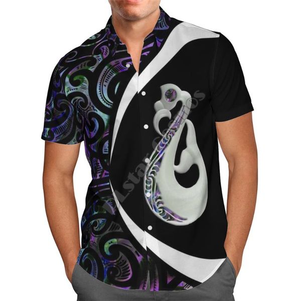

hawaii shirt hawaiian beach summer fashion kosrae polynesian tattoos printed 3d men's harajuku tee hip hop shirts 04 casual, White;black