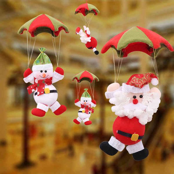 

old snowman mall store parachute jumping doll scene decoration pendant