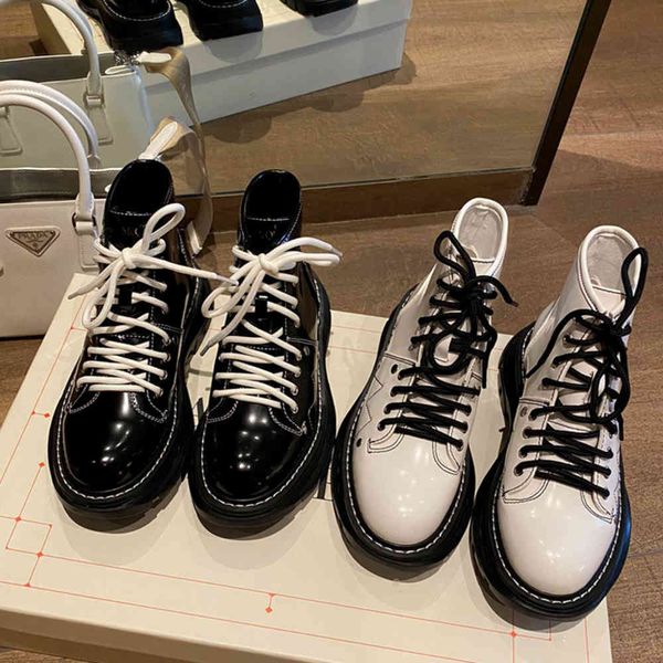 

boots designer luxury alexander women's 2021 winter short tube rivet platform boot with logo size 35-40, Black