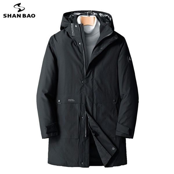 

winter thick warm men's long hooded casual coat jacket brand clothing loose parka big size 5xl 6xl 7xl 8xl 211119, Black