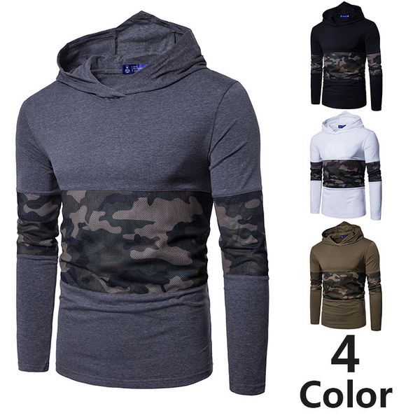 

tops Men's jerseys Hooded with Long Manner Occasional Patchwork Skin Pulse Youth, White;black