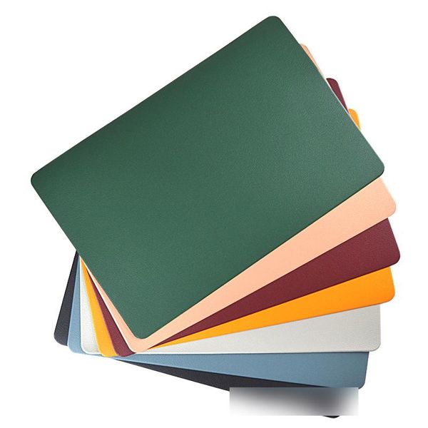 

mats & pads square placemats for dinning table leather heat resistant non slip easy to clean