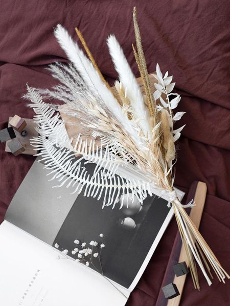 

decorative flowers & wreaths pampas grass gypsophila eucalyptus palm leaves luxury interior house boho nordic home decor set loft po table r