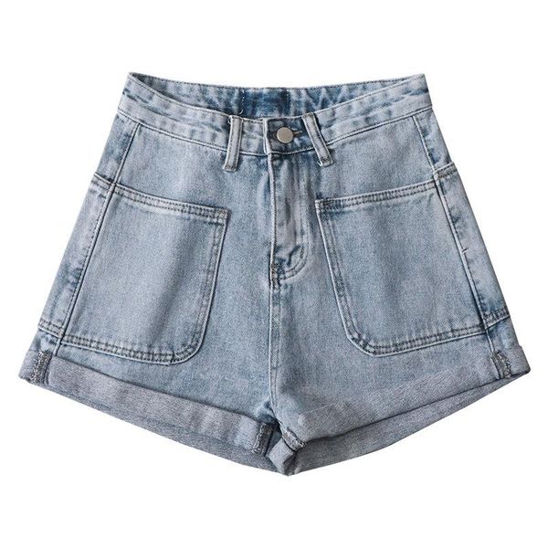 

women's jeans lguc.h washed denim shorts 2021 casual for women high waist jean korean style short femme womens blue