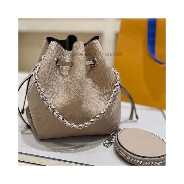 

hina handbag genuine leather crossbody bucket bags hollow out flowers fashion letter shoulder bag chain handbags purse detchable adjustable