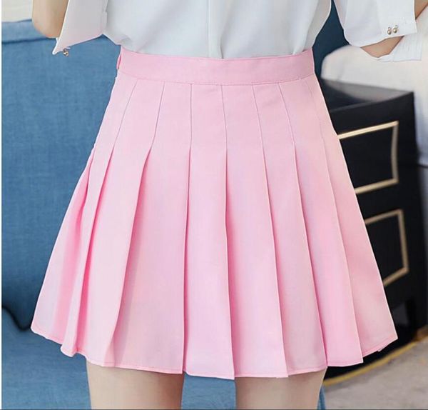 

skirts women pleat skirt preppy style pleated mini cute japanese school uniforms girl jupe cool saia faldas, Black