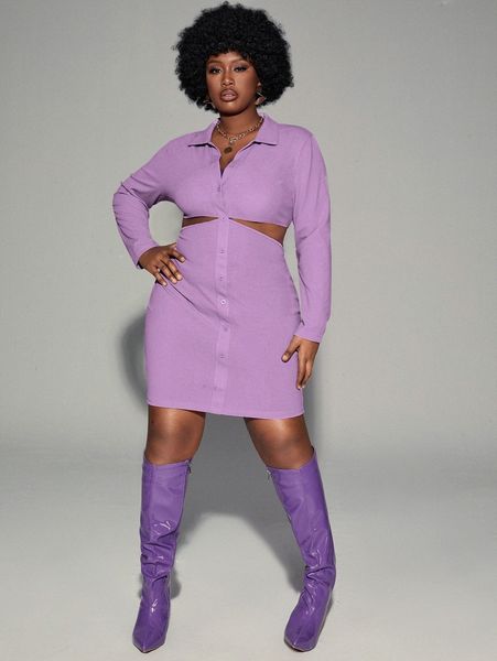 

plus cut out waist bodycon dress d6fx#, Black