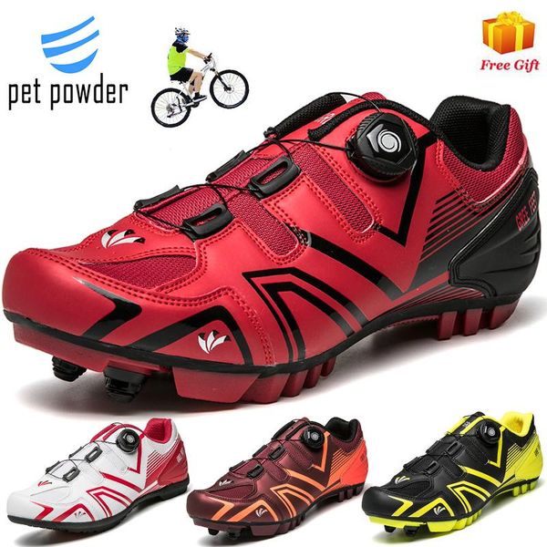 

men and women mtb cycling shoes outdoor sports couple self-locking lightweight breathable footwear, Black