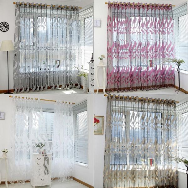 

wheat sheer curtain tulle window treatment voile drape valance 1 panel fabric curtains soft comfortable home decoration & drapes