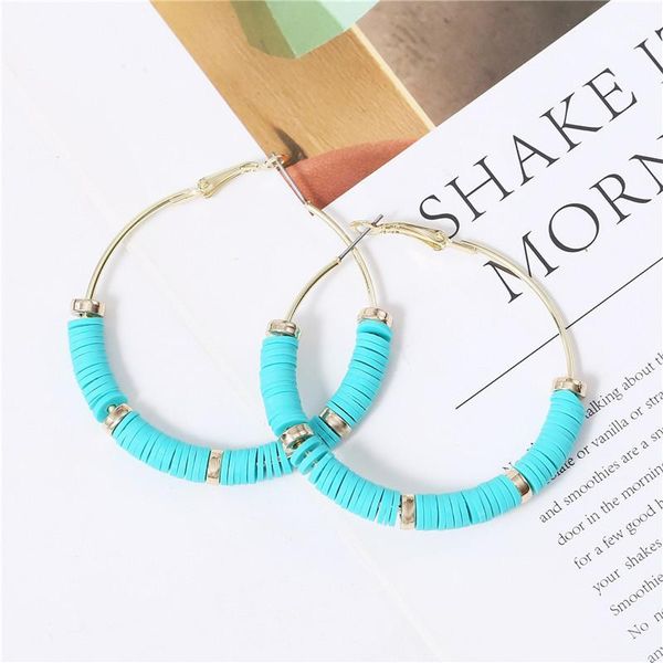 

hoop & huggie women handmade soft clay earrings jewelry gifts, Golden;silver