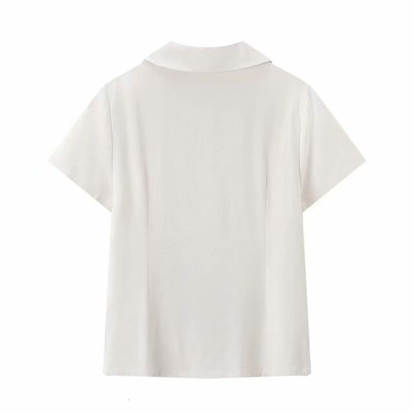 

women's sweaters 2021 female lapel shirt summer korean versatile style simple white casual temperament, White;black