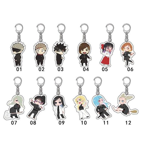 

keychains fashion jujutsu kaisen yuji itadori kugisaki nobara acrylic keychain key rings gift for friend, Silver