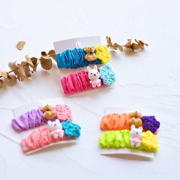 

hair accessories 2/4/6pcs/set lovely girls geometric hairpins cartoon animal clips for scrunchie barrettes, Slivery;white