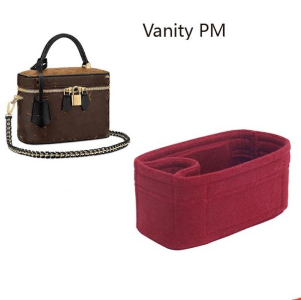 

for vanity pm bag insert organizer purse insert, shaper-3mm premium felt (handmade/20 colors) cosmetic bags & cases