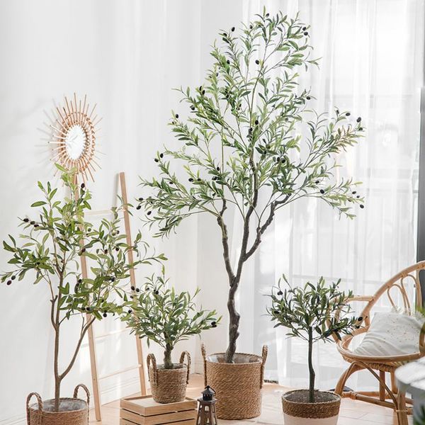 

simulated green plant pot olive tree ground large fake furnishings indoor home net red decoration decorative flowers & wreaths