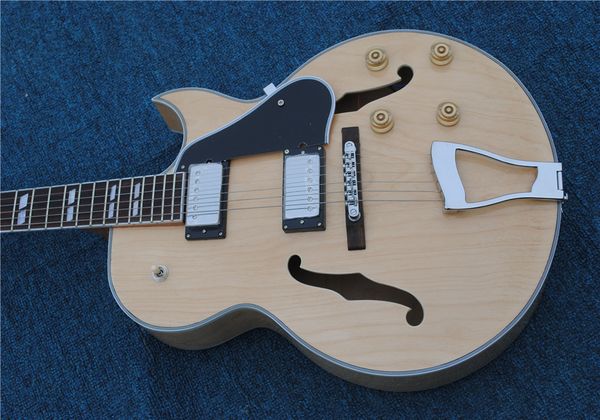 

jazz semi-hollow double f hole yellow electric guitar p90 pickup factory direct sales