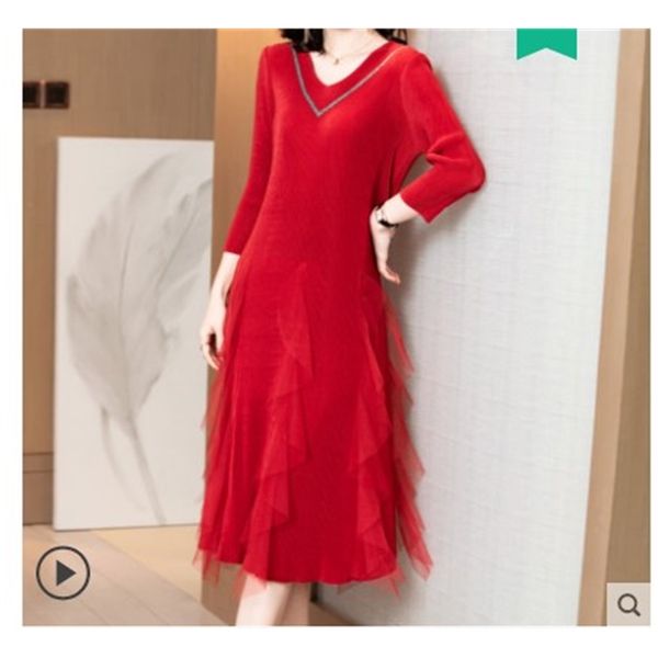 

fashi miyake fold dress three quarters dressed liquid yarn stock, Black;gray